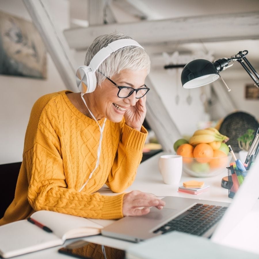 Audio voice data project-older woman home
