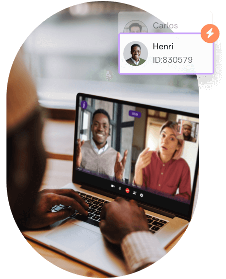 image of a video call with interpreters