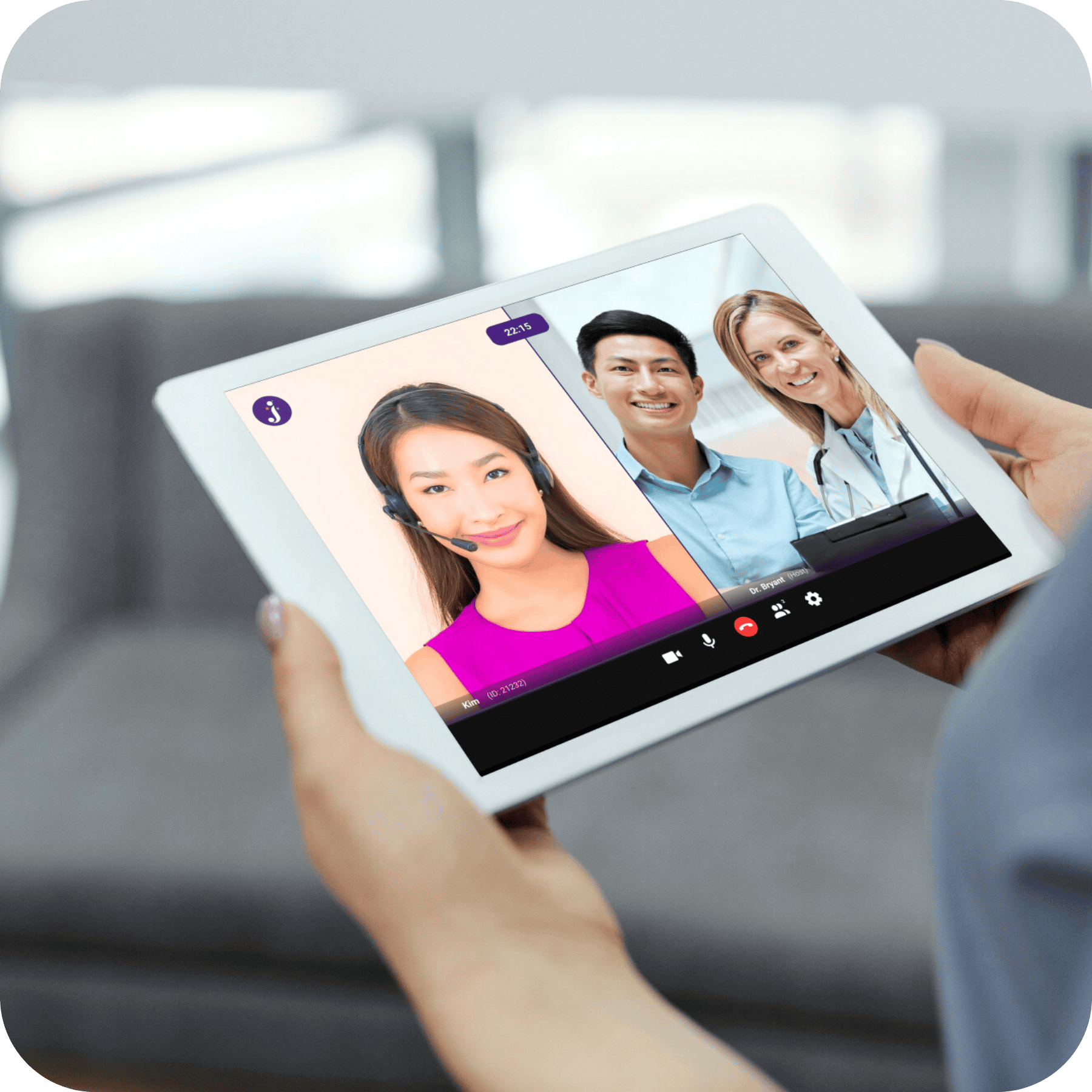 a Japanese interpreter on a healthcare video call